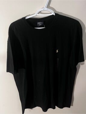 Polo by Ralph Lauren Black Short Sleeve Tee with Gold Pony